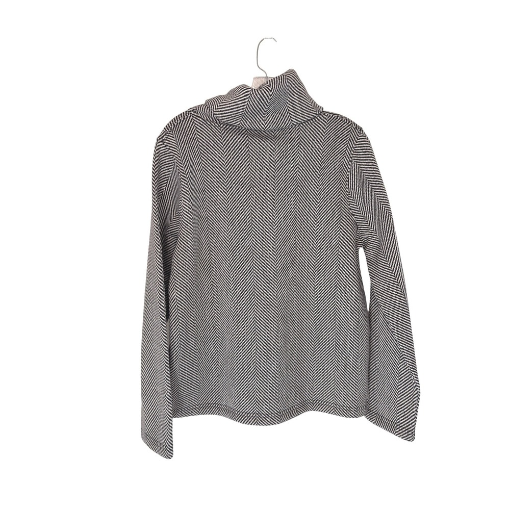 J.Crew Long Sleeve Funnelneck Pullover Women's Huge Herringbone Ivory Large